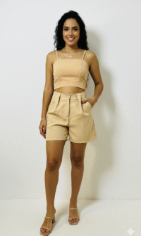 Conjunto Cropped e Shorts