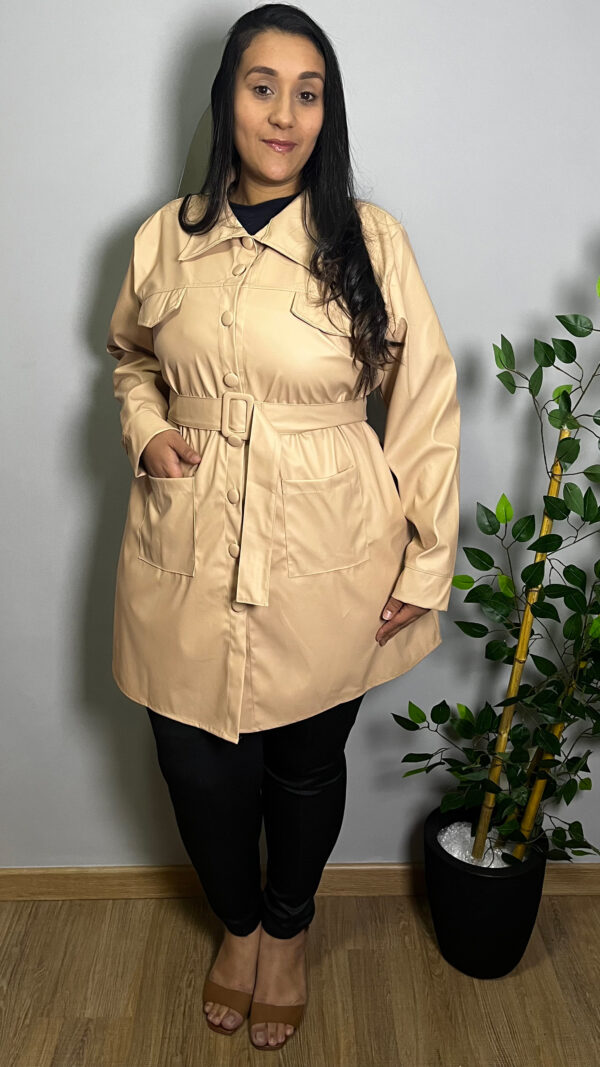 Parka Paly com Cinto Bege