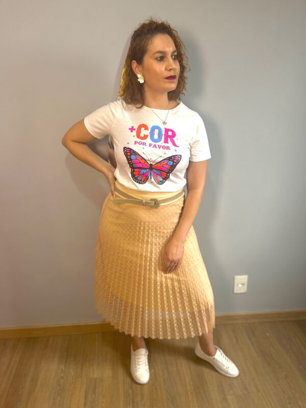 Saia Tule Salmão Tamanho GG