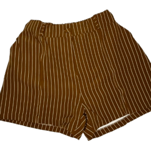 Shorts Alfaiataria Listrado Marrom e Branco