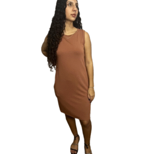 Vestido Curto Sem Manga com Bolso