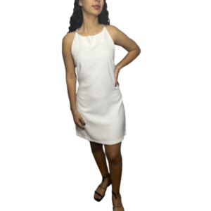 Vestido Branco de Alça com Brilho