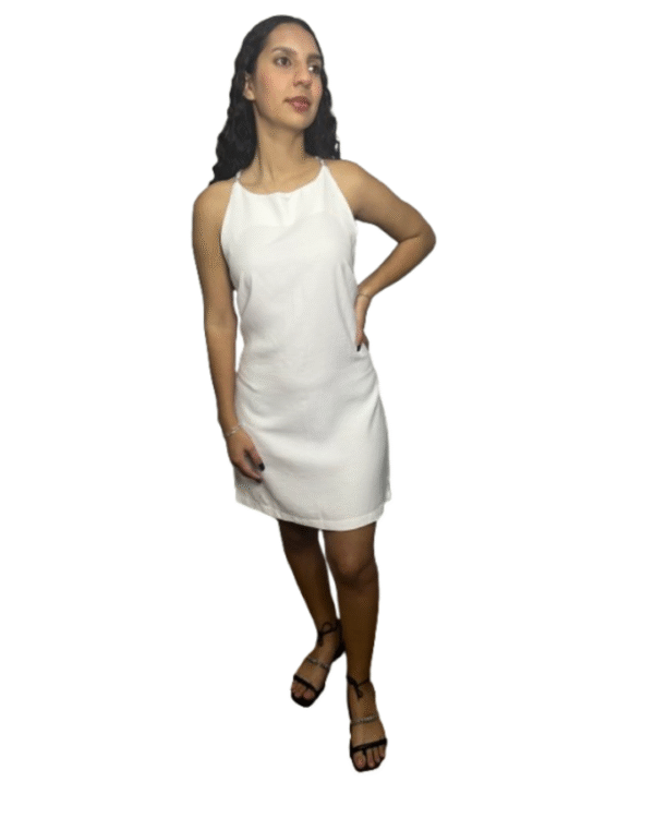 Vestido Branco de Alça com Brilho
