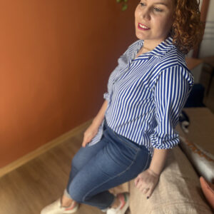 Camisa Listrada Manga Elástico