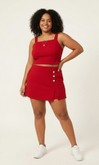 Conjunto Crooped e Shorts Saia