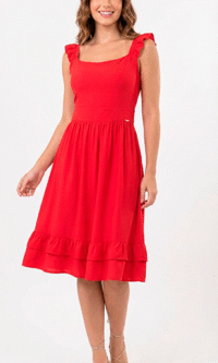 Vestido de Alça Babado